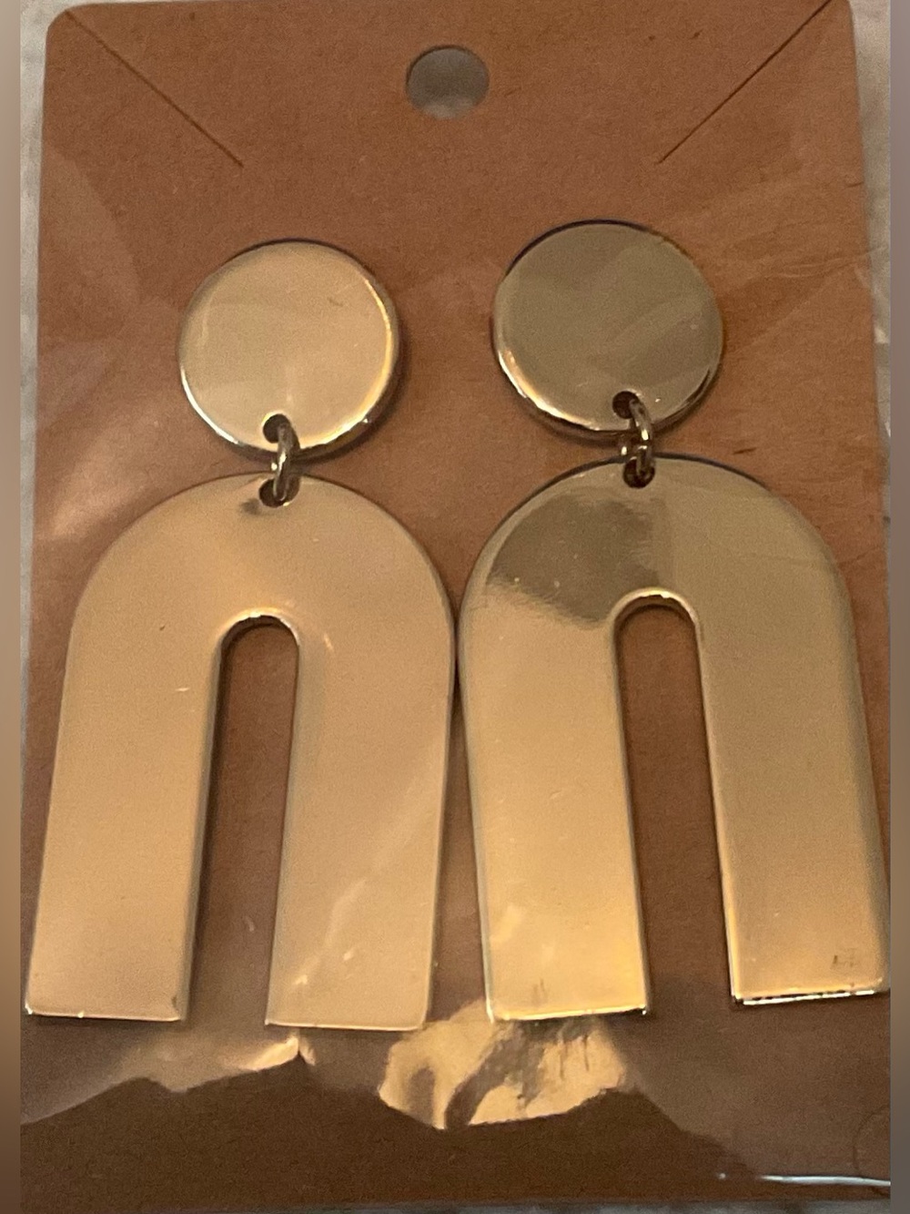 Gold Arch Drop Earrings